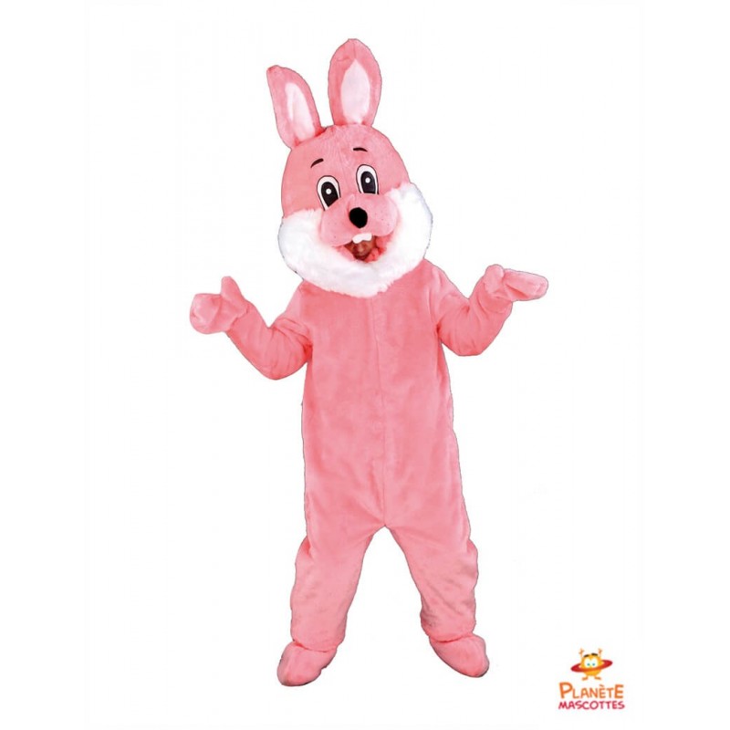 Costume mascotte de lapin rose